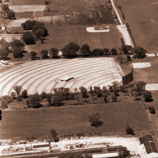 Douglas Auto Theatre - Birds Eye From Portage Library